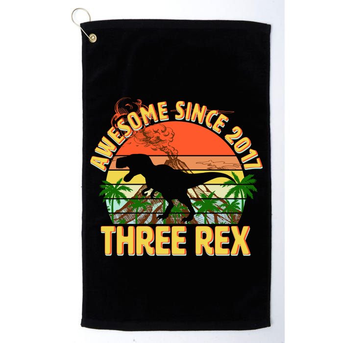 Vintage Awesome Since 2017 3rd Birthday Golf Towel