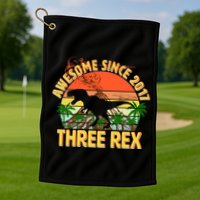 Vintage Awesome Since 2017 3rd Birthday Golf Towel