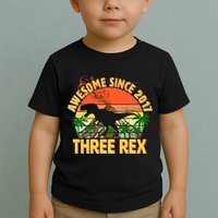 Vintage Awesome Since 2017 3rd Birthday Toddler T-Shirt