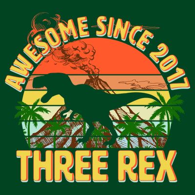 Vintage Awesome Since 2017 3rd Birthday T-Shirt