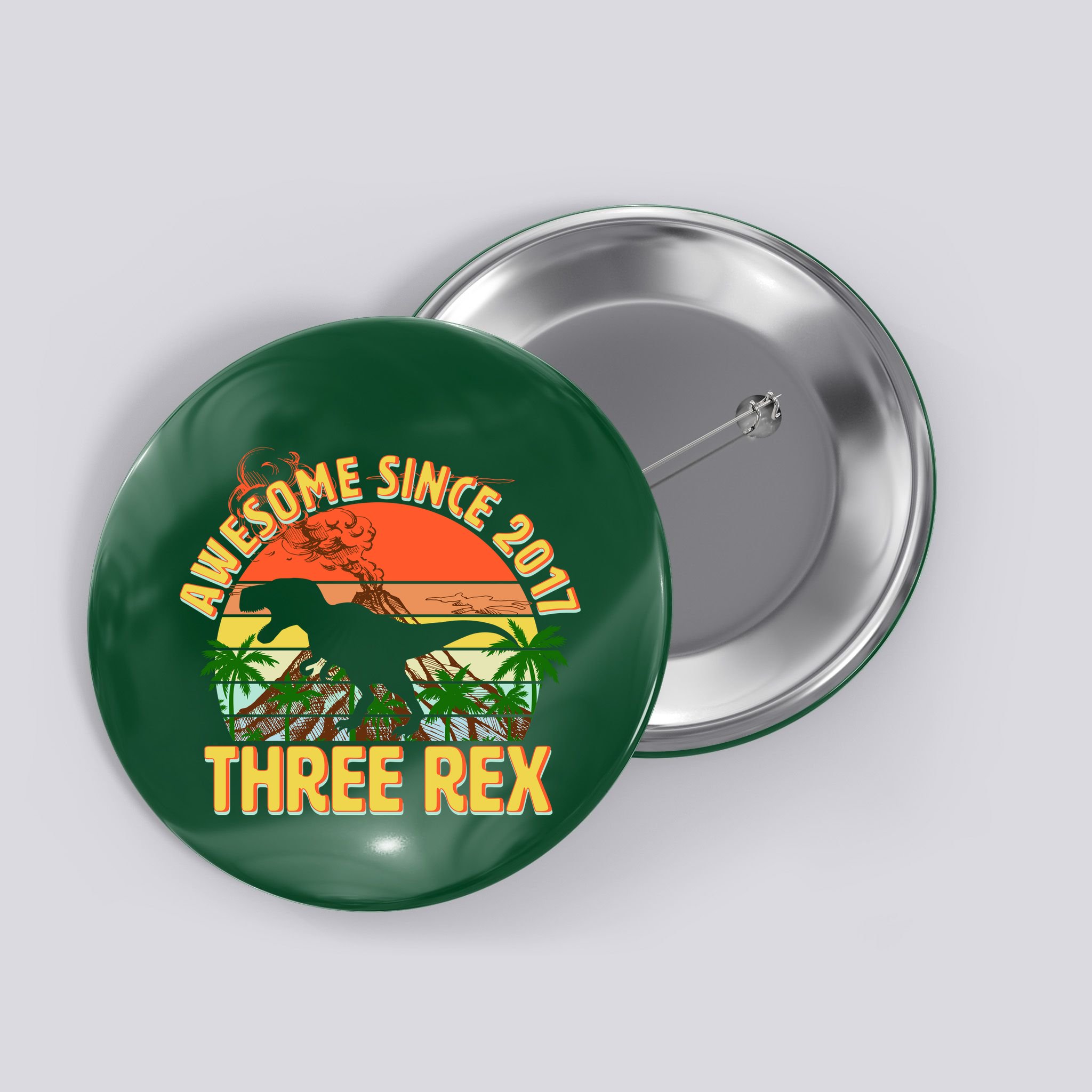 Vintage Awesome Since 2017 3rd Birthday Button