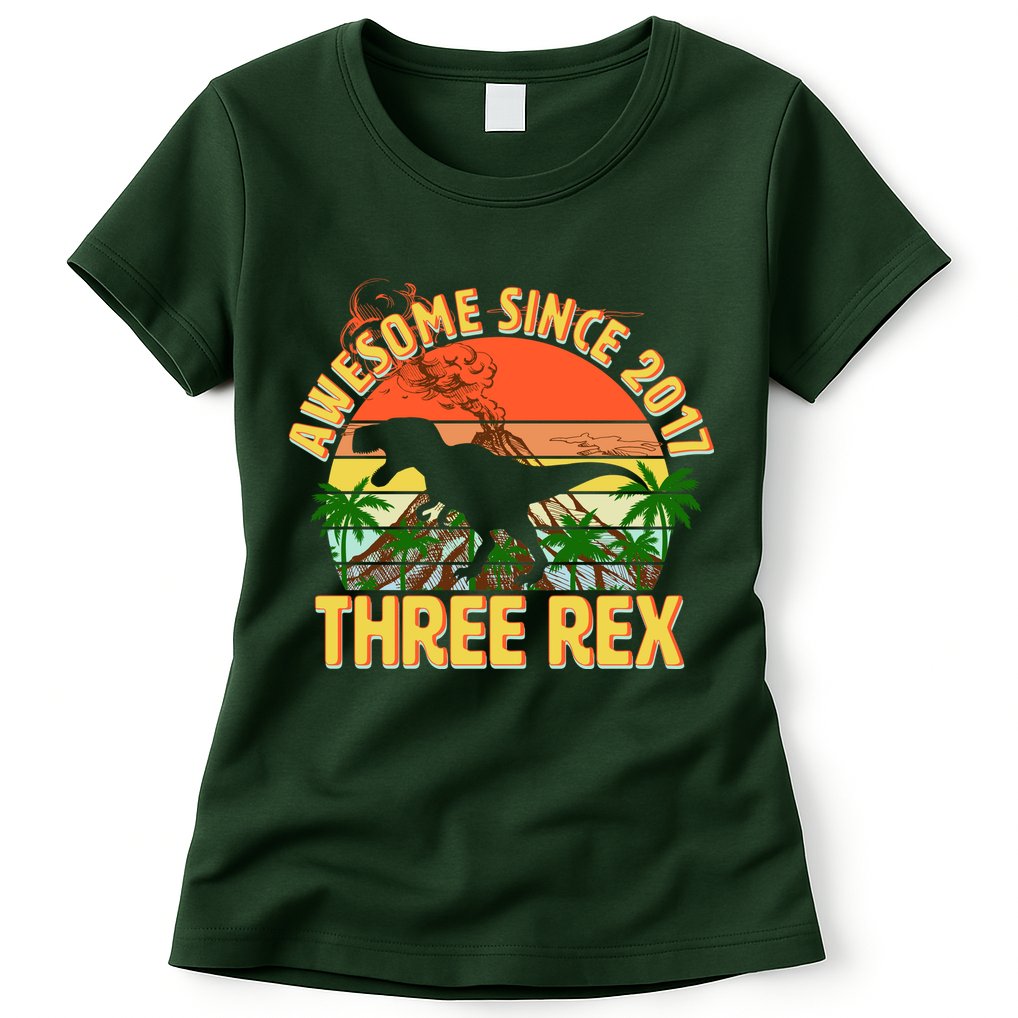Vintage Awesome Since 2017 3rd Birthday Womens T-Shirt