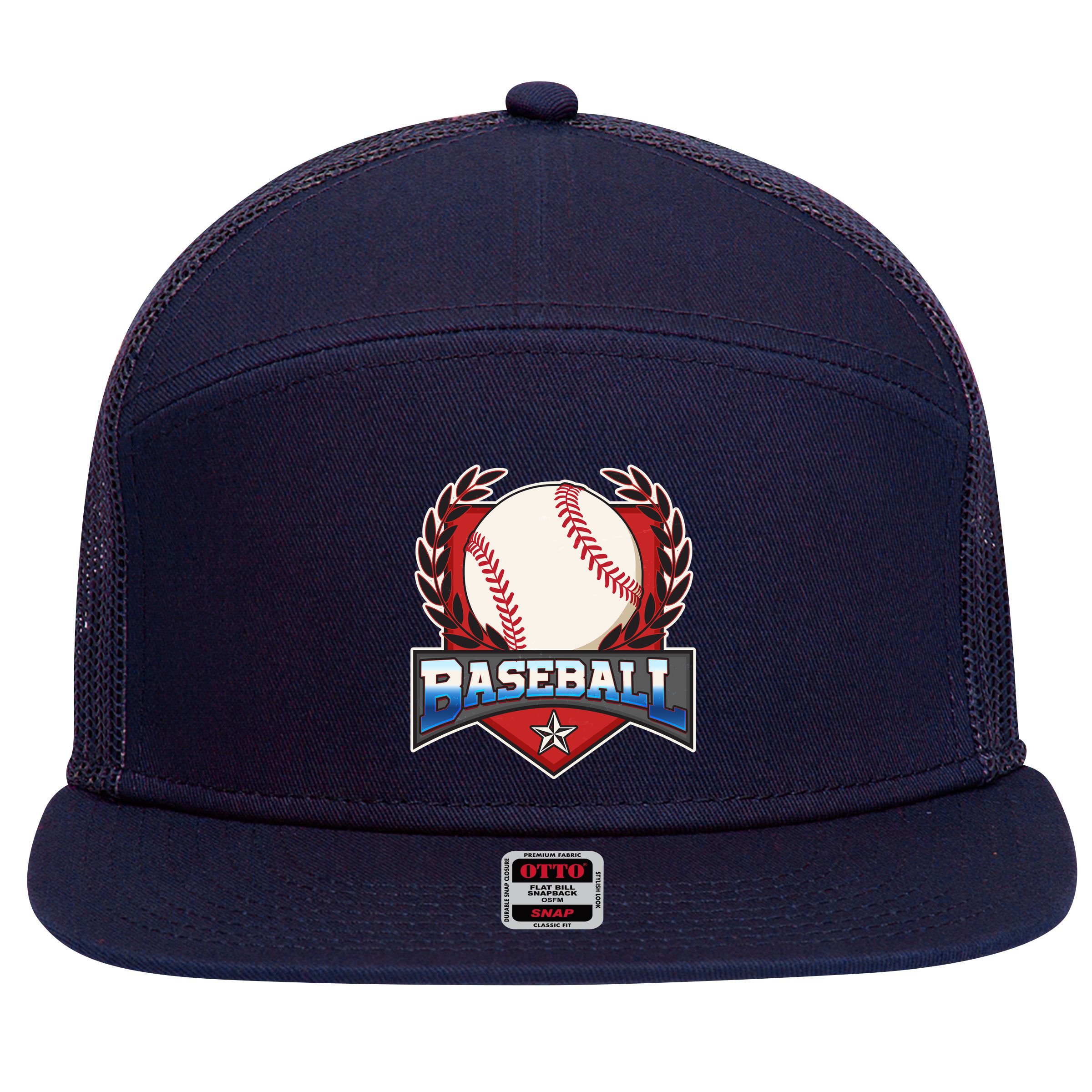 Vintage Baseball Fan Logo 7 Panel Mesh Trucker Snapback Hat