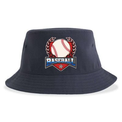 Vintage Baseball Fan Logo Sustainable Bucket Hat