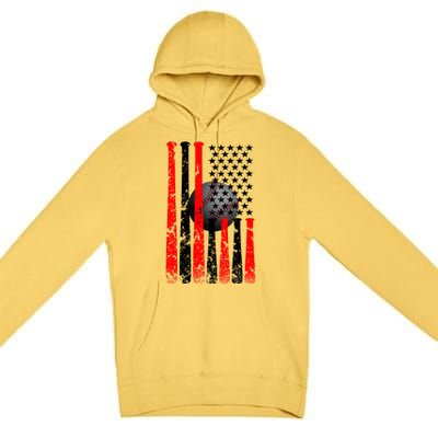 Vintage Baseball Flag Premium Pullover Hoodie