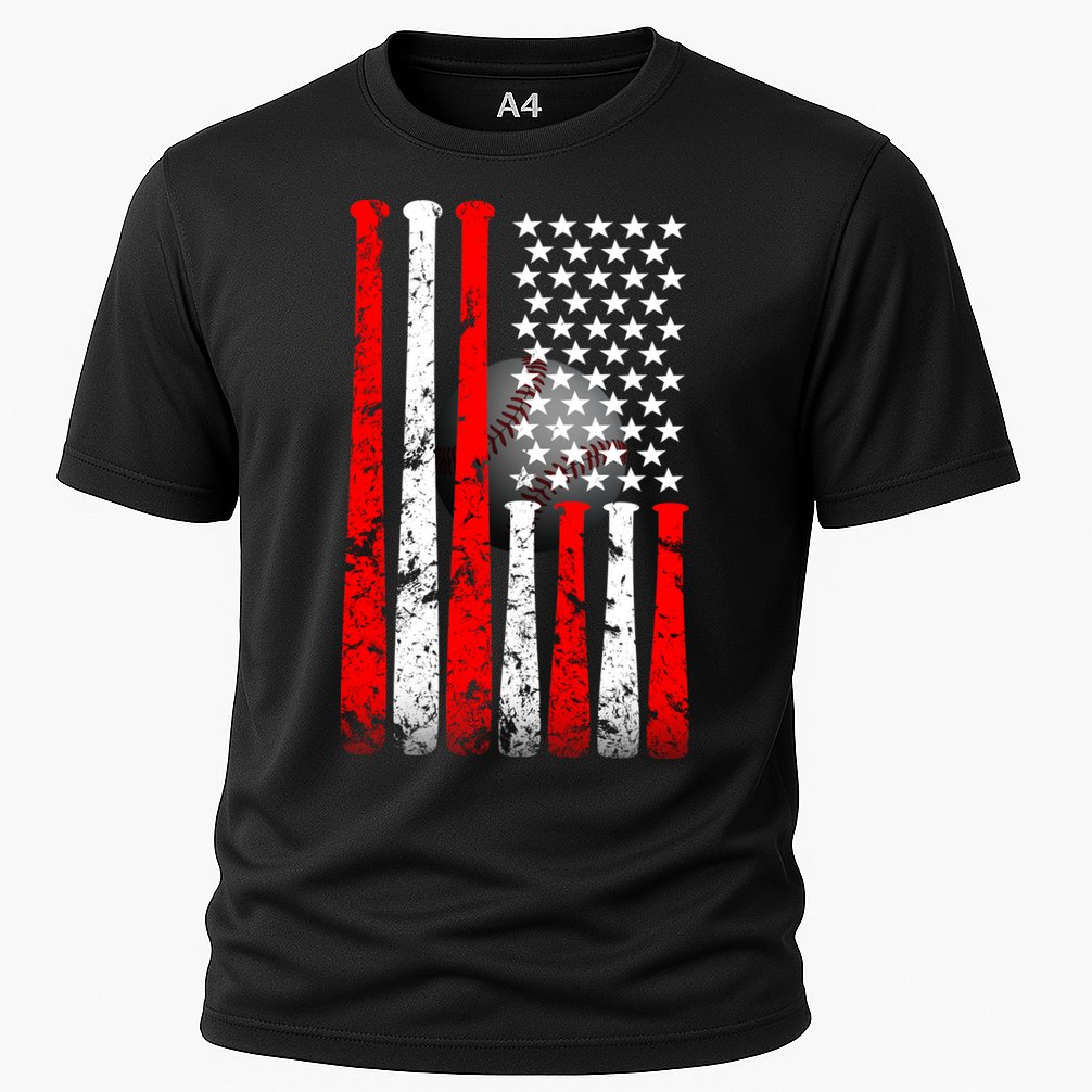 Vintage Baseball Flag Performance Shirt
