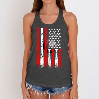 Vintage Baseball Flag Women's Knotted Racerback Tank