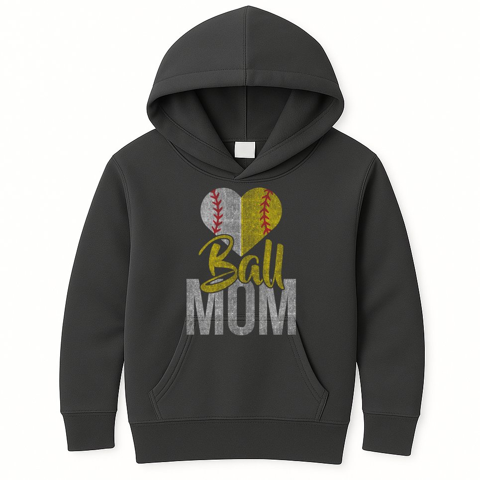 Vintage baseball Mom Kids Hoodie