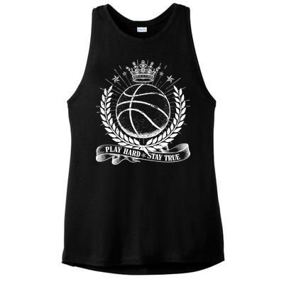 Vintage Basketball Stay True Play Hard Ladies PosiCharge Tri-Blend Wicking Tank