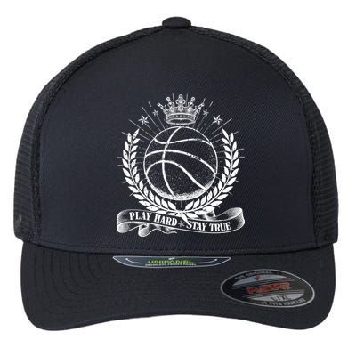 Vintage Basketball Stay True Play Hard Flexfit Unipanel Trucker Cap