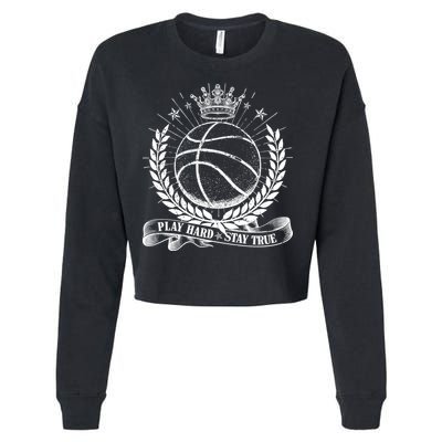Vintage Basketball Stay True Play Hard Cropped Pullover Crew