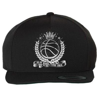 Vintage Basketball Stay True Play Hard Wool Snapback Cap