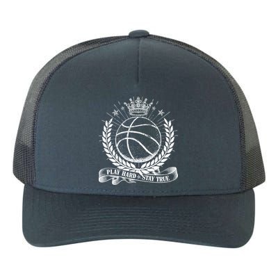 Vintage Basketball Stay True Play Hard Yupoong Adult 5-Panel Trucker Hat