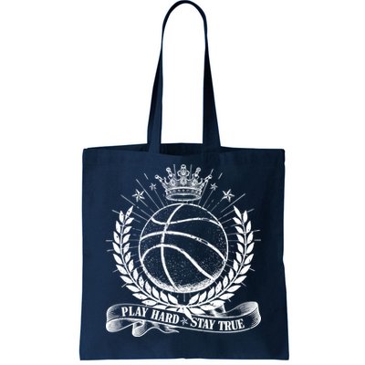 Vintage Basketball Stay True Play Hard Tote Bag