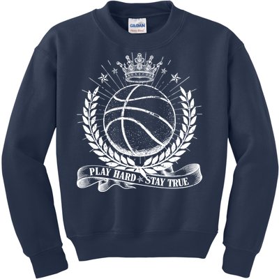 Vintage Basketball Stay True Play Hard Kids Sweatshirt