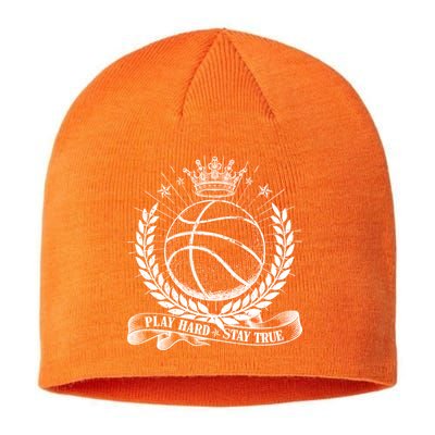 Vintage Basketball Stay True Play Hard Sustainable Beanie