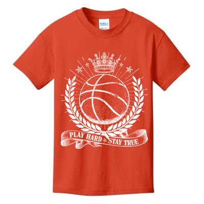 Vintage Basketball Stay True Play Hard Kids T-Shirt