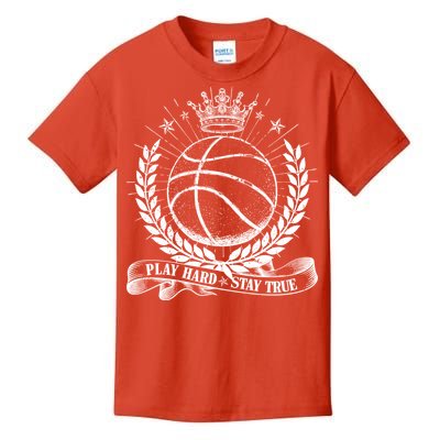 Vintage Basketball Stay True Play Hard Kids T-Shirt