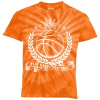 Vintage Basketball Stay True Play Hard Kids Tie-Dye T-Shirt