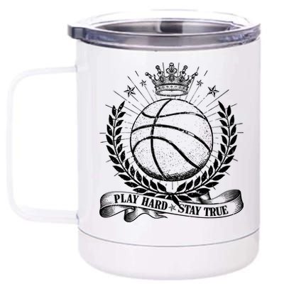 Vintage Basketball Stay True Play Hard 12 oz Stainless Steel Tumbler Cup