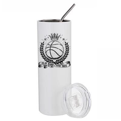 Vintage Basketball Stay True Play Hard Stainless Steel Tumbler