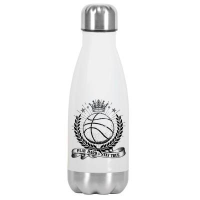 Vintage Basketball Stay True Play Hard Stainless Steel Insulated Water Bottle