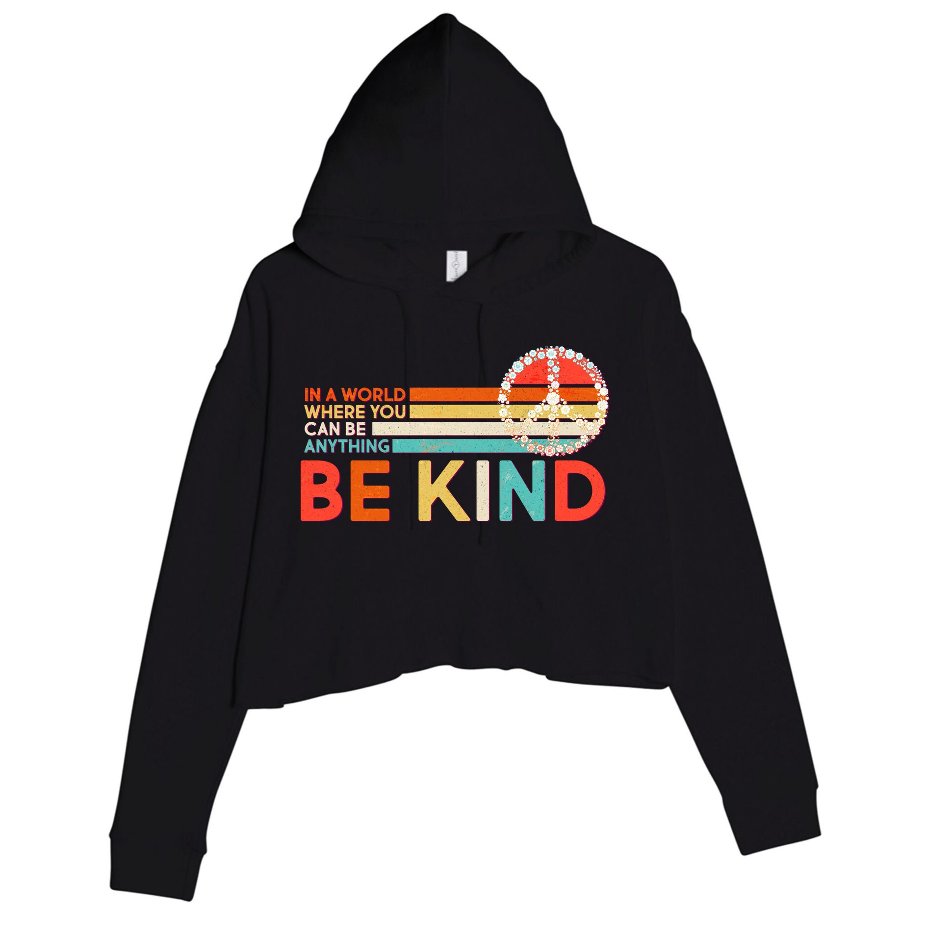 Vintage Be Kind Crop Fleece Hoodie