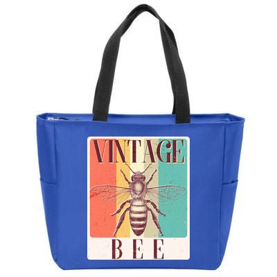 Vintage Bee Zip Tote Bag