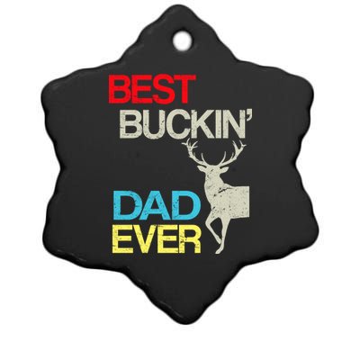 Vintage Best Buckin Dad Hunting Ceramic Star Ornament