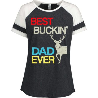 Vintage Best Buckin Dad Hunting Enza Ladies Jersey Colorblock Tee