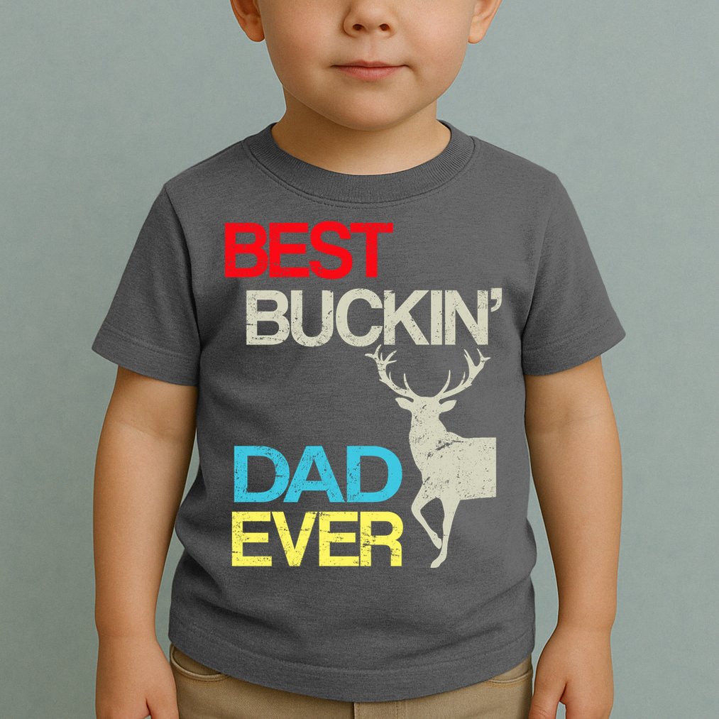 Vintage Best Buckin Dad Hunting Toddler T-Shirt