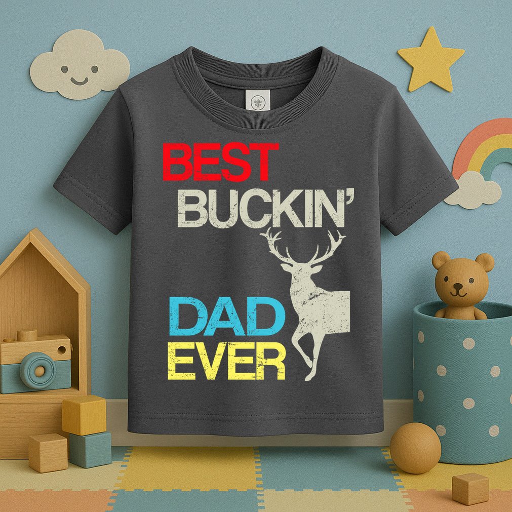 Vintage Best Buckin Dad Hunting Toddler T-Shirt
