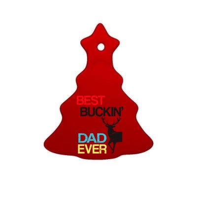 Vintage Best Buckin Dad Hunting Ceramic Tree Ornament