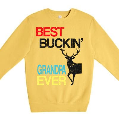 Vintage Best Buckin Grandpa Hunting Premium Crewneck Sweatshirt