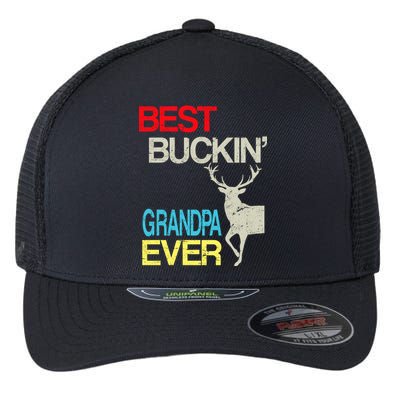 Vintage Best Buckin Grandpa Hunting Flexfit Unipanel Trucker Cap