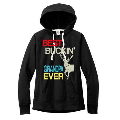 Vintage Best Buckin Grandpa Hunting Women's Fleece Hoodie