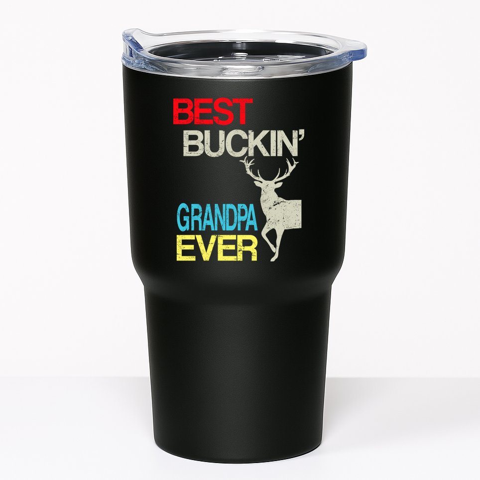 Vintage Best Buckin Grandpa Hunting Tumbler