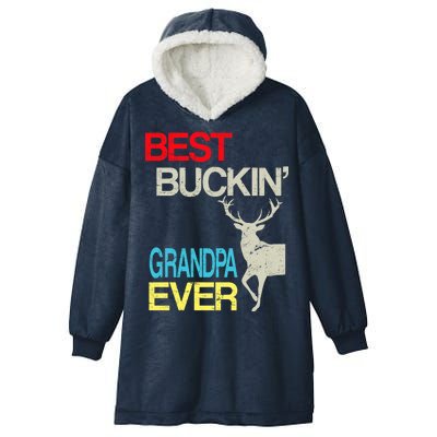 Vintage Best Buckin Grandpa Hunting Hooded Wearable Blanket