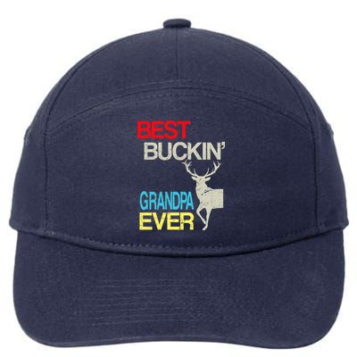 Vintage Best Buckin Grandpa Hunting 7-Panel Snapback Hat