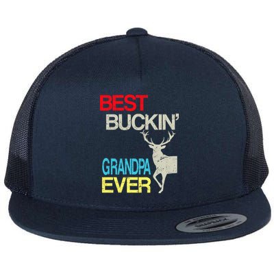 Vintage Best Buckin Grandpa Hunting Flat Bill Trucker Hat