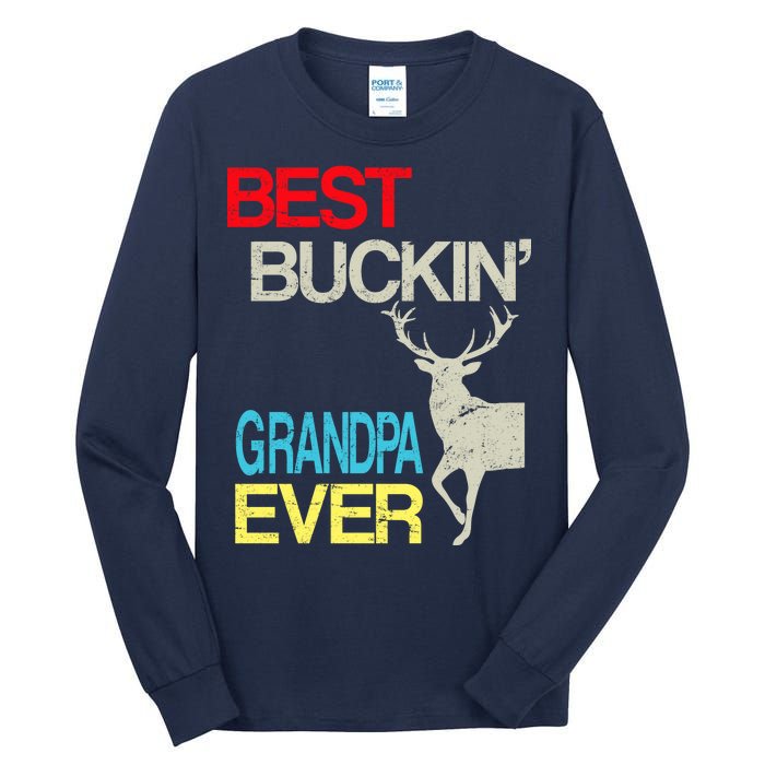 Vintage Best Buckin Grandpa Hunting Tall Long Sleeve T-Shirt