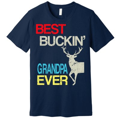 Vintage Best Buckin Grandpa Hunting Premium T-Shirt