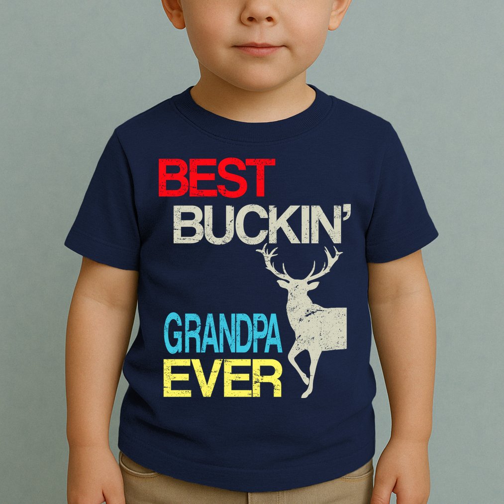 Vintage Best Buckin Grandpa Hunting Toddler T-Shirt