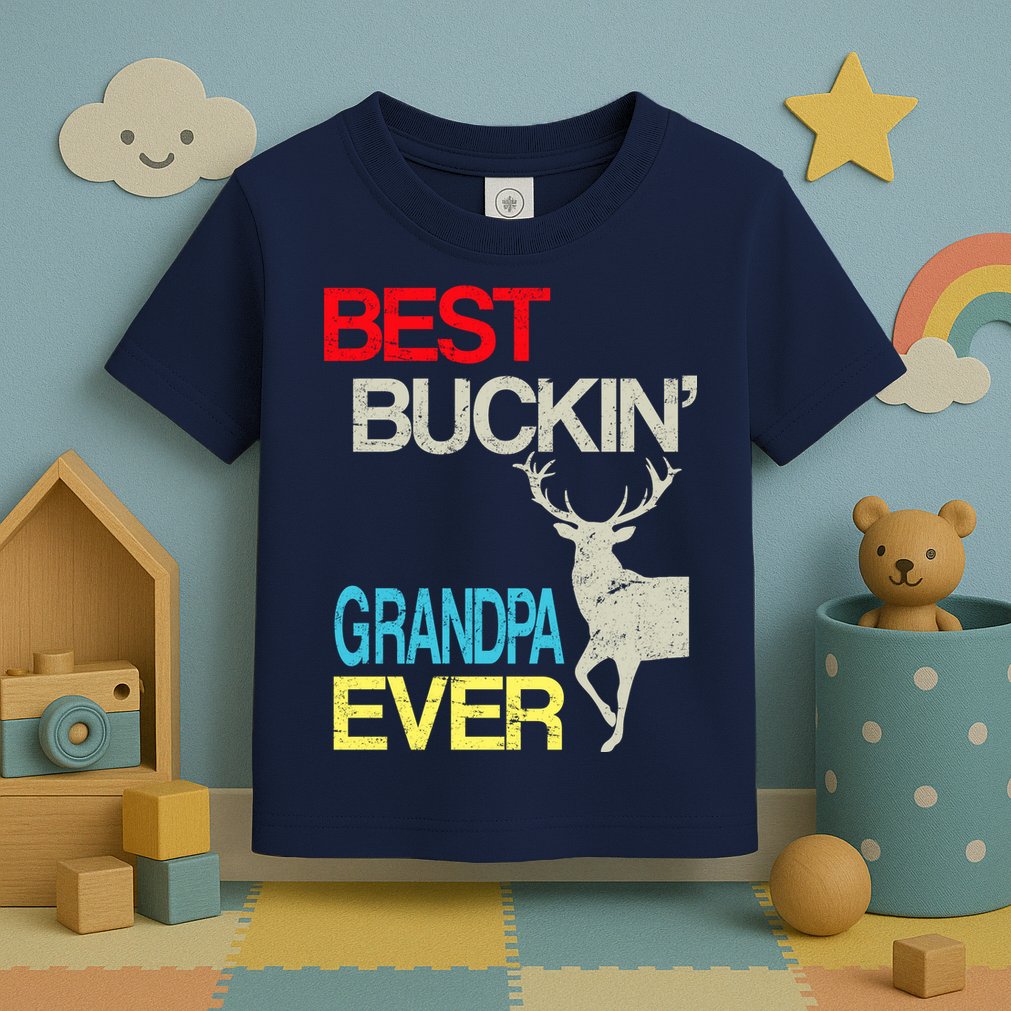Vintage Best Buckin Grandpa Hunting Toddler T-Shirt