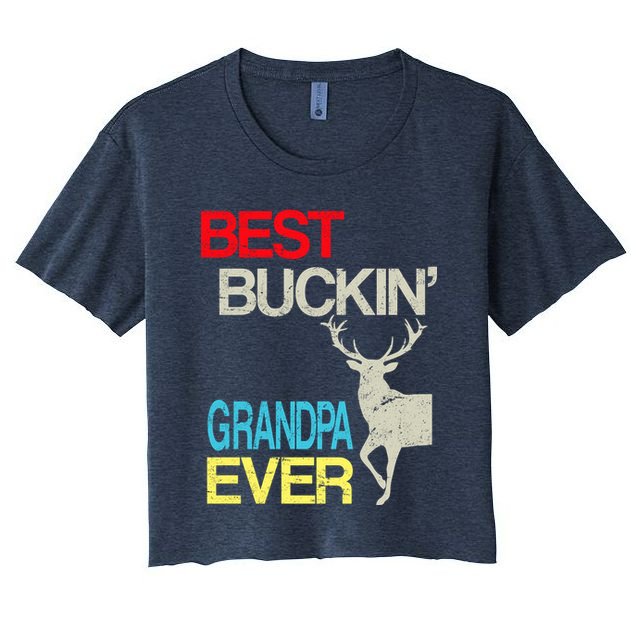 Vintage Best Buckin Grandpa Hunting Crop Top