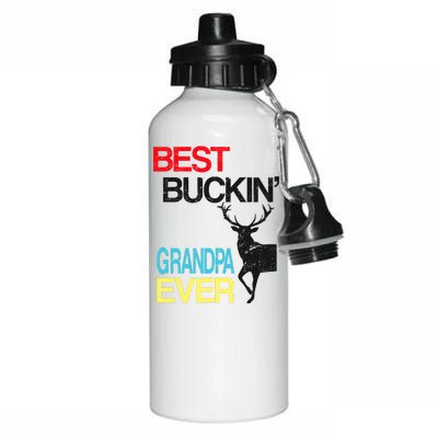 Vintage Best Buckin Grandpa Hunting Aluminum Water Bottle 