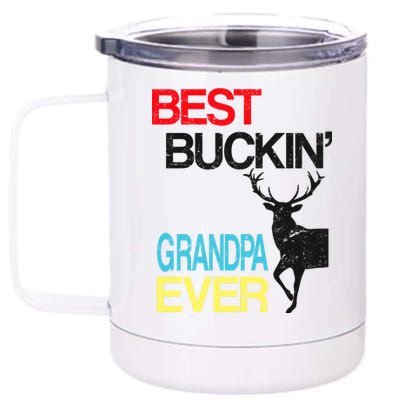 Vintage Best Buckin Grandpa Hunting 12 oz Stainless Steel Tumbler Cup