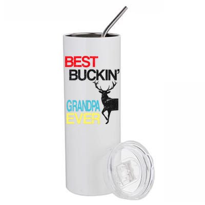 Vintage Best Buckin Grandpa Hunting Stainless Steel Tumbler