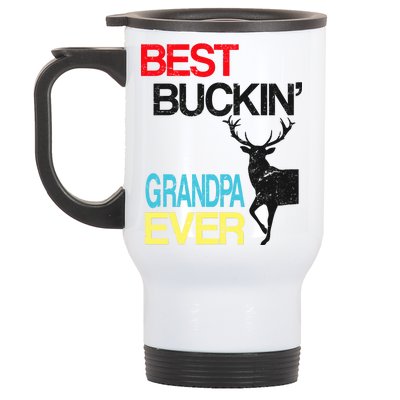 Vintage Best Buckin Grandpa Hunting Stainless Steel Travel Mug