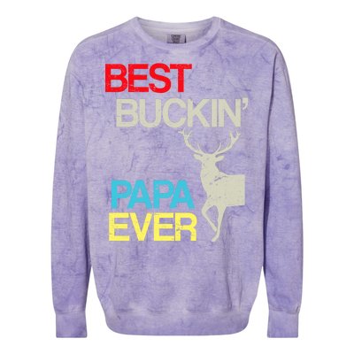 Vintage Best Buckin Papa Hunting Colorblast Crewneck Sweatshirt